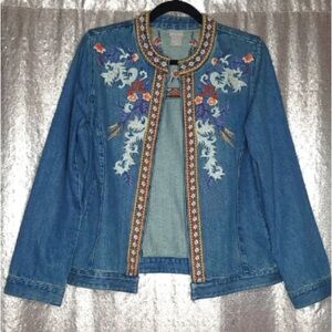 Floral Embroidered Denim Jacket